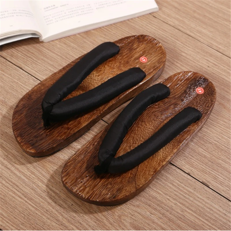 Japanese Traditional Geta Flat Bottom Unisex Wooden Paulownia Clog Man Woman Ninja Cosplay Shoes Flip Flop Summer Sandals